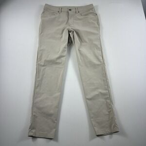 Lululemon ABC Slim-Fit Pant Adult Mens 31x29 Warpstreme Tan‎ LM5ADAS Golf